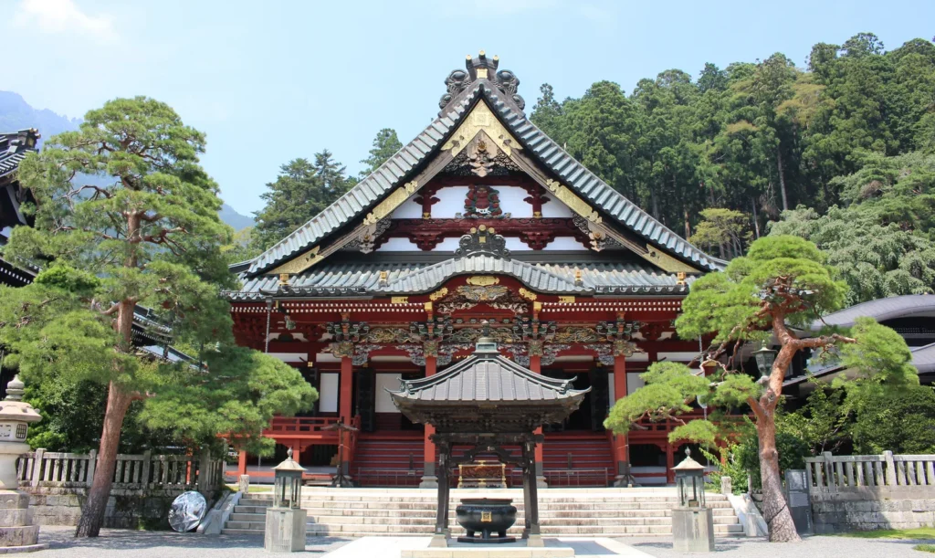 Temple halls and tiled roofs of Kuonji at Minobusan