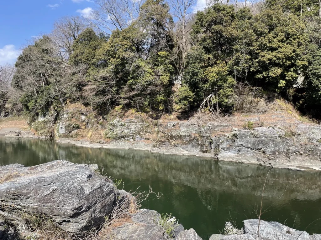 The flat Iwadatami rock terraces beside the Arakawa river at Nagatoro
